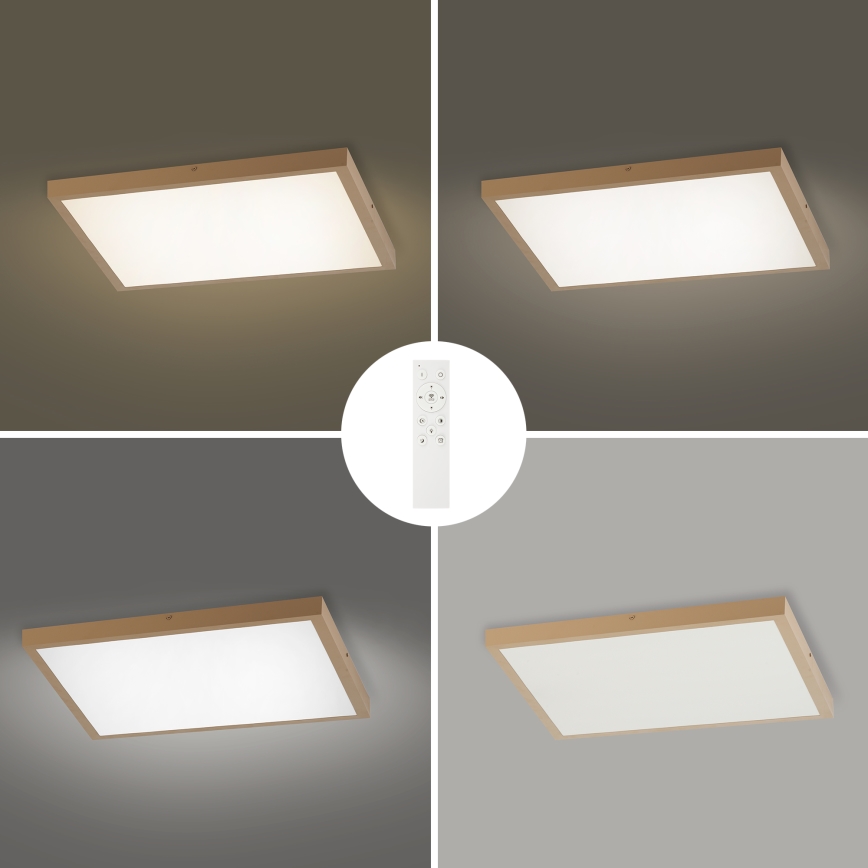 Brilagi - LED zatemnjevalna kopalniška stropna svetilka FRAME SMART LED/50W/230V 60x60 cm 3000-6000K IP44 bež + daljinski upravljalnik
