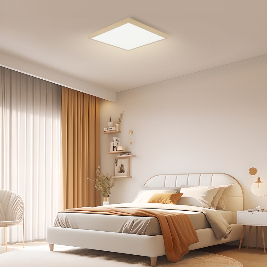 Brilagi - LED zatemnjevalna kopalniška stropna svetilka FRAME SMART LED/50W/230V 60x60 cm 3000-6000K IP44 bež + daljinski upravljalnik