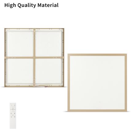 Brilagi - LED zatemnjevalna kopalniška stropna svetilka FRAME SMART LED/50W/230V 60x60 cm 3000-6000K IP44 bež + daljinski upravljalnik