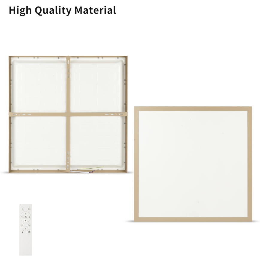 Brilagi - LED zatemnjevalna kopalniška stropna svetilka FRAME SMART LED/50W/230V 60x60 cm 3000-6000K IP44 bež + daljinski upravljalnik