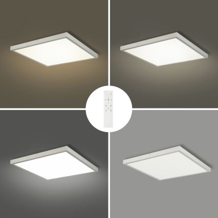 Brilagi - LED zatemnljiva stropna svetilka za kopalnico FRAME SMART LED/50W/230V 60x60 cm 3000-6000K IP44 srebrna + z daljinskim upravljalnikom