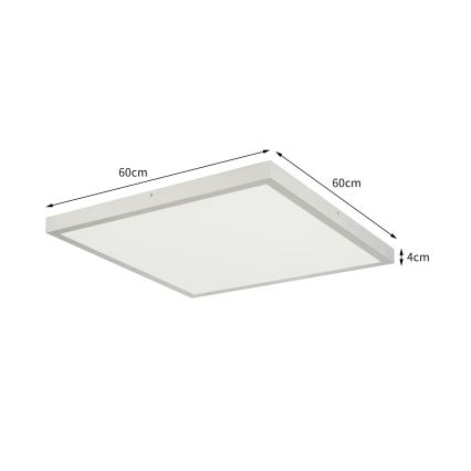 Brilagi - LED zatemnljiva stropna svetilka za kopalnico FRAME SMART LED/50W/230V 60x60 cm 3000-6000K IP44 srebrna + z daljinskim upravljalnikom