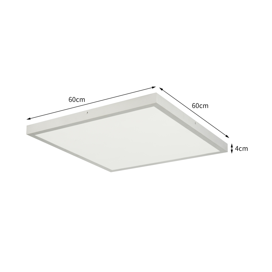 Brilagi - LED zatemnljiva stropna svetilka za kopalnico FRAME SMART LED/50W/230V 60x60 cm 3000-6000K IP44 srebrna + z daljinskim upravljalnikom