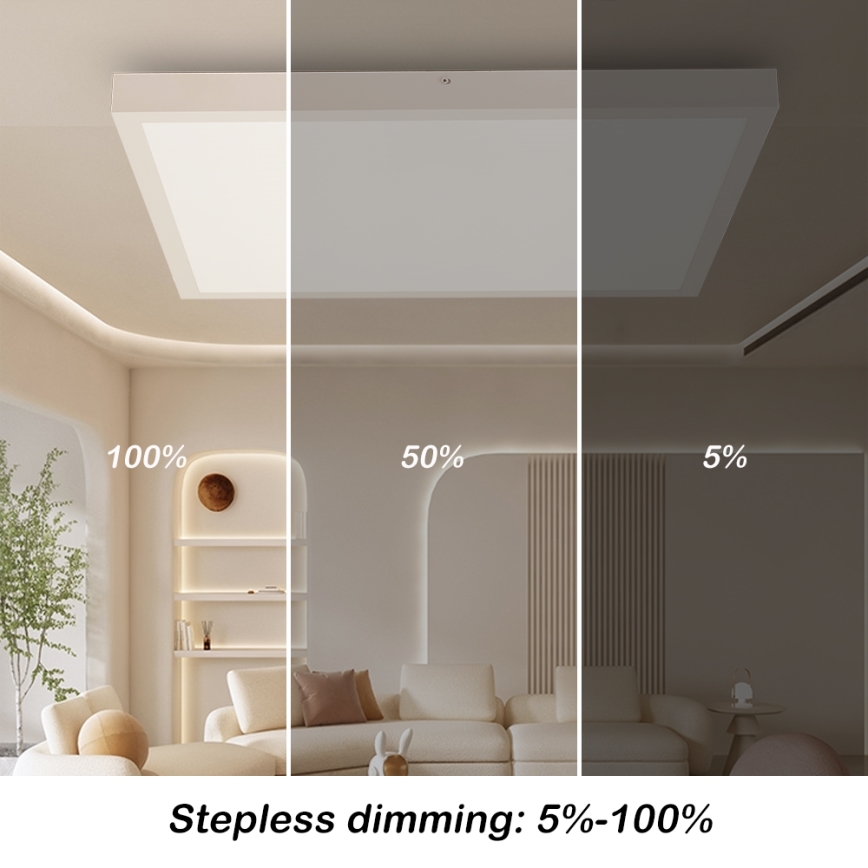 Brilagi - Zatemnjevalno LED stropno svetilo za kopalnico FRAME SMART LED/50W/230V 60x60 cm 3000-6000K IP44 belo + daljinski upravljalnik