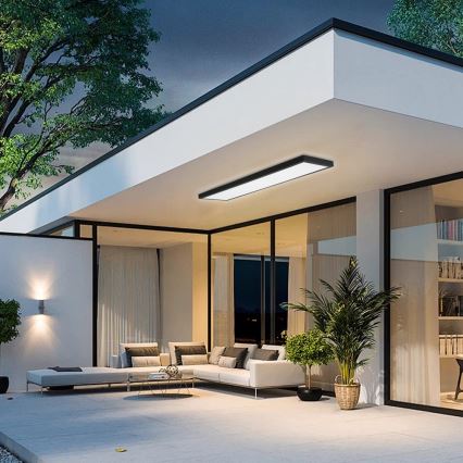 Brilagi - LED zatemnjiva kopalniška stropna svetilka FRAME SMART LED/50W/230V 120x30 cm 3000-6000K IP44 črna + daljinski upravljalnik