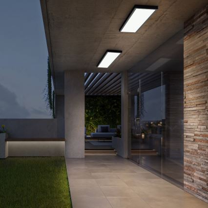 Brilagi - LED zatemnjiva kopalniška stropna svetilka FRAME SMART LED/50W/230V 120x30 cm 3000-6000K IP44 črna + daljinski upravljalnik