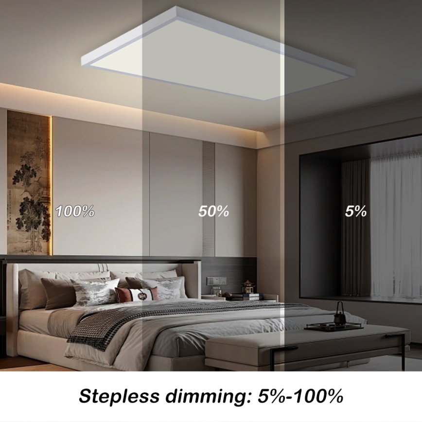 Brilagi - LED zatemnljiva stropna svetilka za kopalnico FRAME SMART LED/96W/230V 120x60 cm 3000-6000K IP44 bela + daljinski upravljalnik