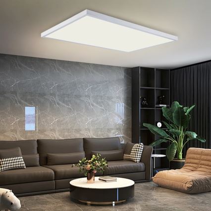 Brilagi - LED zatemnljiva stropna svetilka za kopalnico FRAME SMART LED/96W/230V 120x60 cm 3000-6000K IP44 bela + daljinski upravljalnik