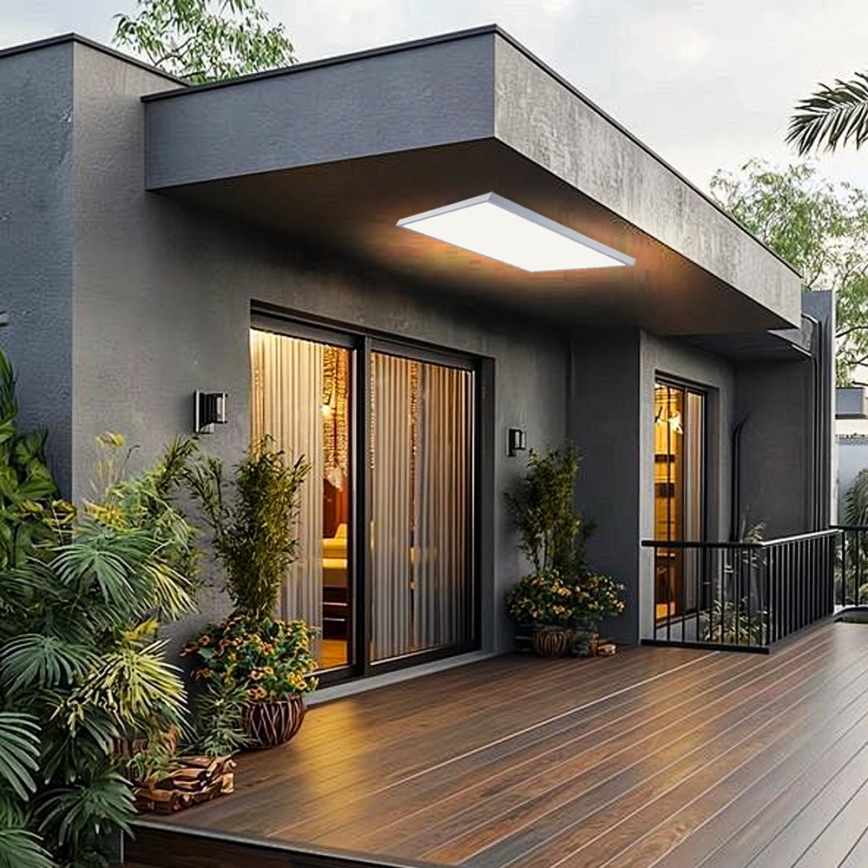 Brilagi - LED zatemnljiva stropna svetilka za kopalnico FRAME SMART LED/96W/230V 120x60 cm 3000-6000K IP44 bela + daljinski upravljalnik