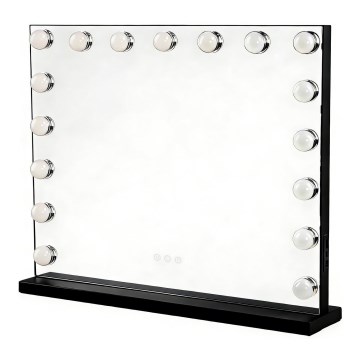 Brilagi - LED zatemnljivo kozmetično ogledalo HOLLYWOOD LED/15W/230V 3000/4000/6500K 60x50 cm črna