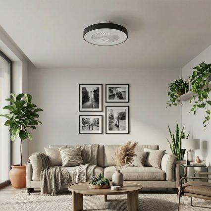 Brilagi - LED stropna svetilka z ventilatorjem z možnostjo zatemnitve LED/30W/230V 3000-6500K premer 50 cm črna + daljinski upravljalnik