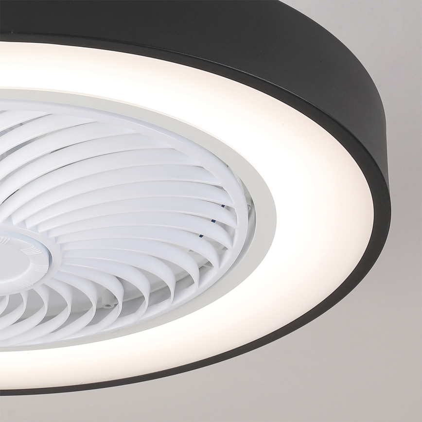 Brilagi - LED stropna svetilka z ventilatorjem z možnostjo zatemnitve LED/30W/230V 3000-6500K premer 50 cm črna + daljinski upravljalnik
