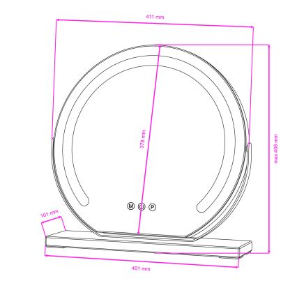 BRILAGI - LED zatemnitveno ličilno ogledalo CALIFORNIA LED/14W/230V 3000/4000/6500K 44x40 cm črna