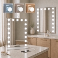 BRILAGI - LED zatemnljivo ličilno ogledalo HOLLYWOOD LED/15W/230V CCT + 2x USB 55x77 cm bela