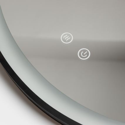 Brilagi - zatemnjevalno LED ogrevano kopalniško ogledalo z osvetlitvijo ALU PRO LED/18W/230V Ø 60 cm 3000/4000/6500K IP44 črna CRI 90