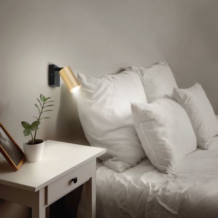 Brilagi - LED RGBW zatemnljivo stensko točkovno svetilo SELE 1xGU10/6,5W/230V 2700-6500K črna/zlata