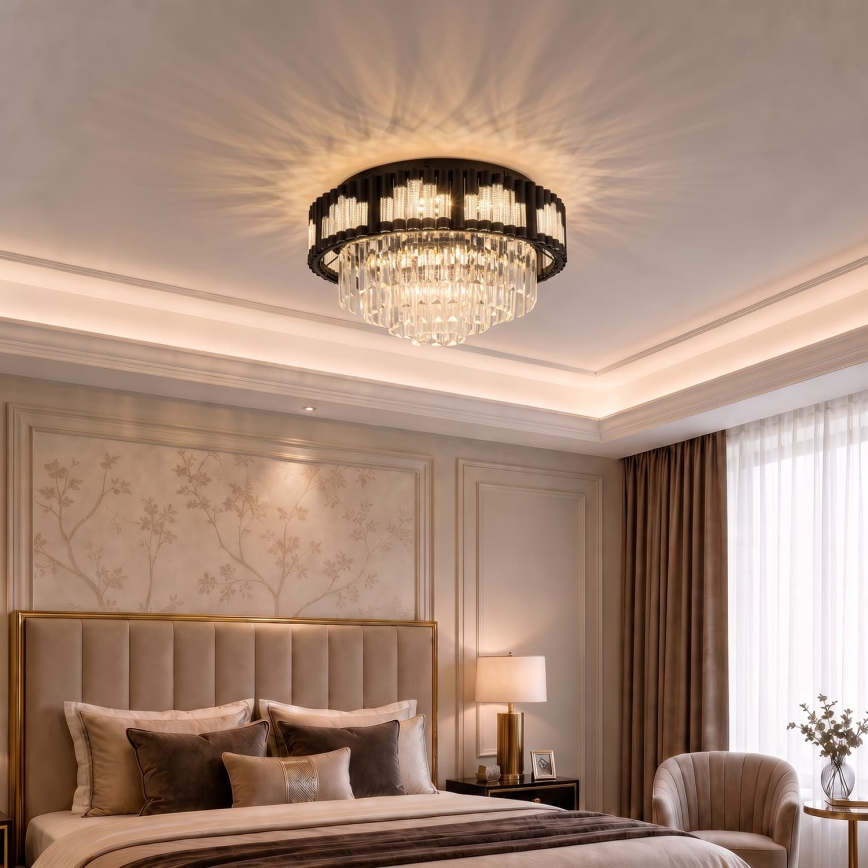 Brilagi - Zatemnjiva LED stropna svetilka CROWN LED/41W/230V 3000-6000K premer 48 cm črna + daljinski upravljalnik