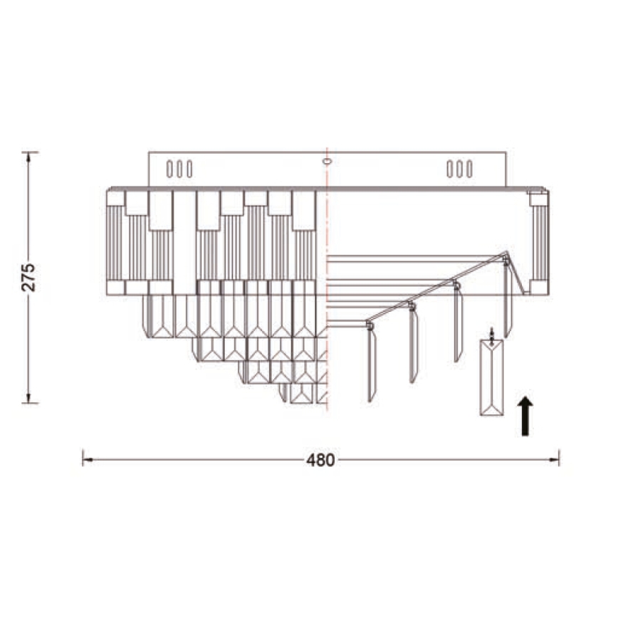 Brilagi - Zatemnjiva LED stropna svetilka CROWN LED/41W/230V 3000-6000K premer 48 cm črna + daljinski upravljalnik