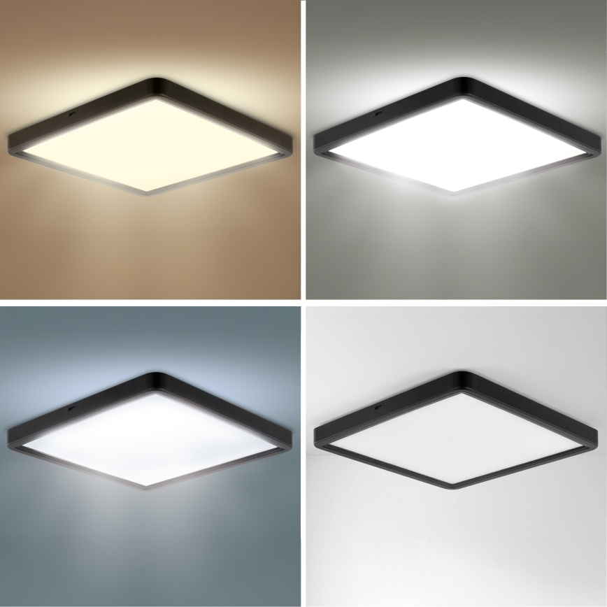 Brilagi - Zatemnitveno LED stropno svetilo ESTELA SQUARE LED/36W/230V 3000-6500K 31x31 cm črna + daljinski upravljalnik