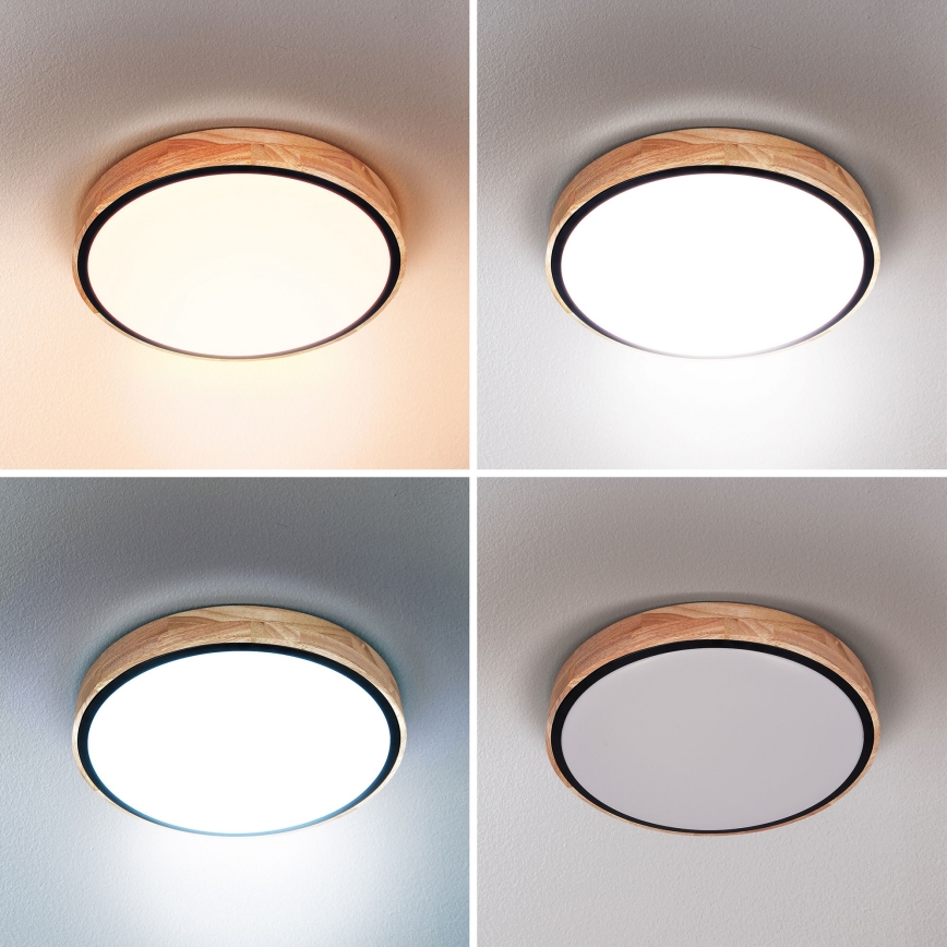 Brilagi - Zatemnjevalna LED stropna svetilka GLORIA LED/48W/230V 3000-6500K, hrast, premer 40 cm + daljinski upravljalnik