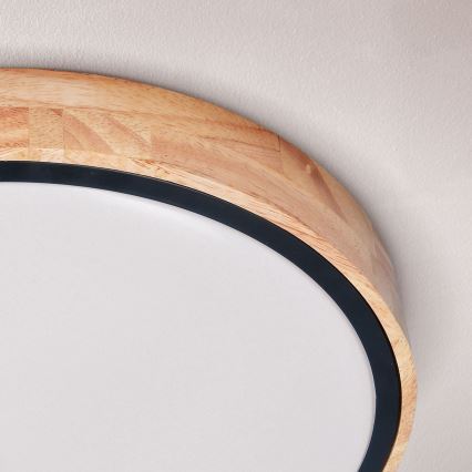 Brilagi - Zatemnjevalna LED stropna svetilka GLORIA LED/48W/230V 3000-6500K, hrast, premer 40 cm + daljinski upravljalnik