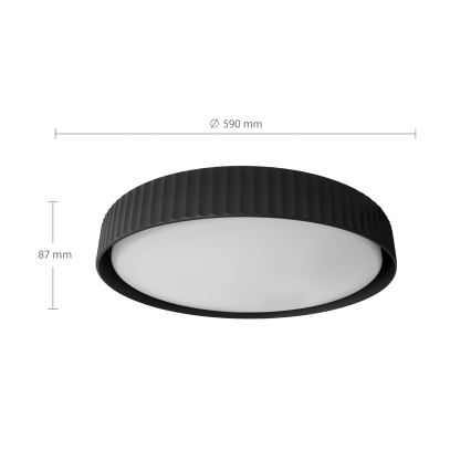Brilagi - Zatemnljivo stropno LED svetilo LUCIA, LED/60W/230V, 3000-6500K, premer 59 cm, črna + daljinski upravljalnik