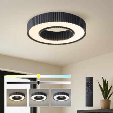 Brilagi - LED zatemnljivo stropno svetilo LUMIX LED/48W/230V 3000-6000K črna premer 50 cm + daljinski upravljalnik