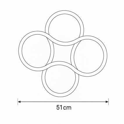 Brilagi - LED zatemnjiva stropna svetilka ORELLI LED/53W/230V premer 51 cm 3000-6000K + daljinski upravljalnik