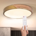 BRILAGI - LED zatemnljivo stropno svetilo PILANA LED/48W/230V 3000-6500K hrast/zlata Ø 40 cm + daljinski upravljalnik