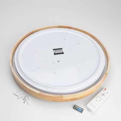Brilagi - LED zatemnjevalna stropna svetilka PINE LED/60W/230V, lesena, premer 52 cm, 3000-6500K + z daljinskim upravljalnikom