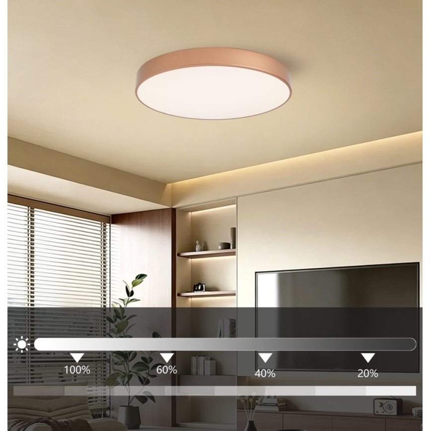Brilagi - LED zatemnljivo stropno svetilo POOL LED/60W/230V 3000-6000K premer 60 cm, bronasto + daljinski upravljalnik