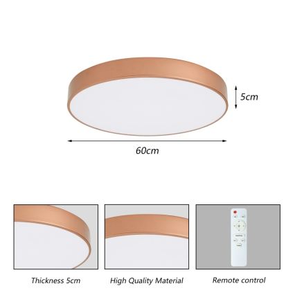 Brilagi - LED zatemnljivo stropno svetilo POOL LED/60W/230V 3000-6000K premer 60 cm, bronasto + daljinski upravljalnik
