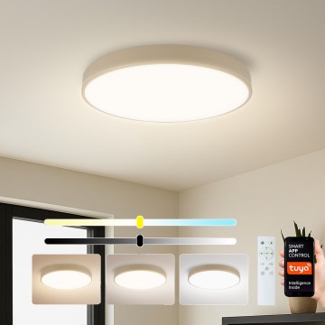 Brilagi - LED zatemnljivo stropno svetilo POOL SMART LED/60W/230V 3000-6000K premer 50 cm Wi-Fi Tuya bež + daljinski upravljalnik