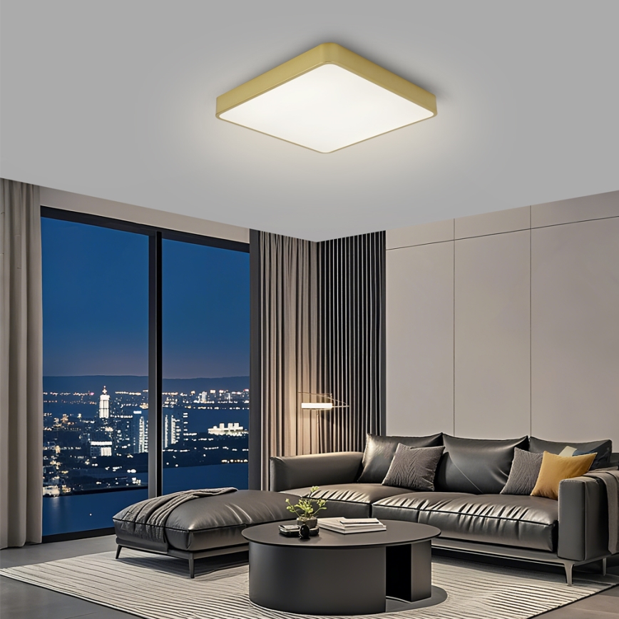 Brilagi - LED stropna svetilka z zatemnitvijo POOL SQUARE LED/48W/230V 3000-6000K 50x50 cm zlata + z daljinskim upravljalnikom