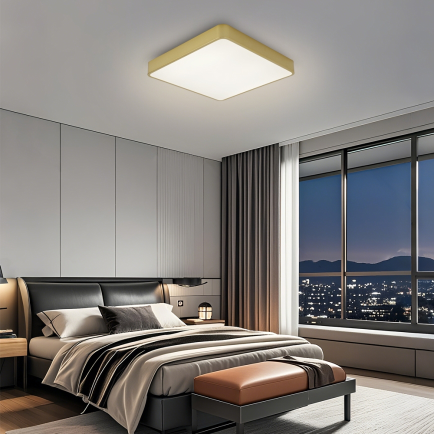 Brilagi - LED stropna svetilka z zatemnitvijo POOL SQUARE LED/48W/230V 3000-6000K 50x50 cm zlata + z daljinskim upravljalnikom
