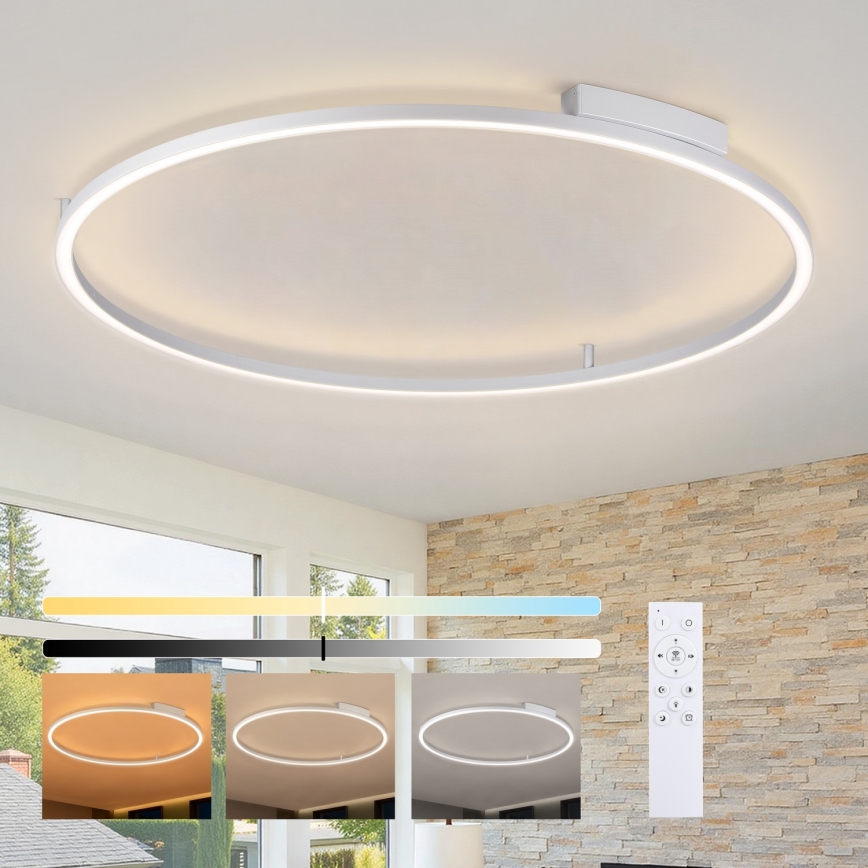 Brilagi - LED zatemnljivo stropno svetilo PORTOFINO LED/85W/230V 3000-6000K premer 120 cm srebrno + daljinski upravljalnik