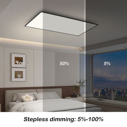 Brilagi - LED zatemnjevalna stropna svetilka SLIMFRAME LED/80W/230V 120x60 cm 3000-6000K črna + daljinski upravljalnik