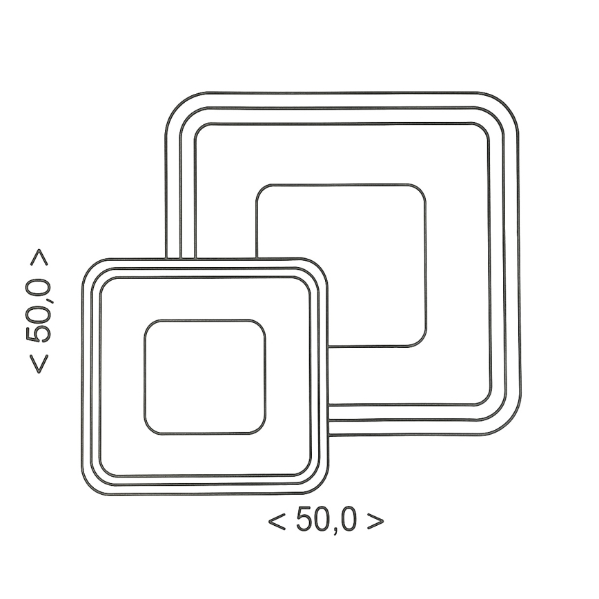 Brilagi - zatemnjiva LED stropna svetilka TANDORA LED/49W/230V 50x50 cm 3000-6000K + daljinski upravljalnik