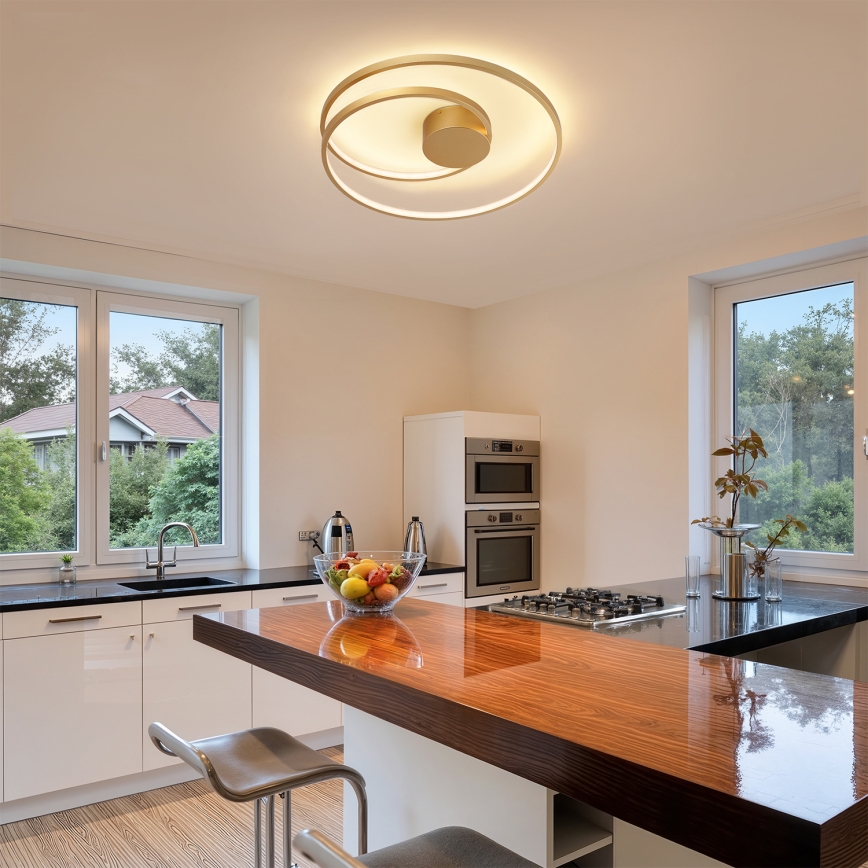 Brilagi - Zatemnjiva stropna LED svetilka TWISTER LED/48W/230V 3000-6000K premer 50 cm zlata + daljinski upravljalnik