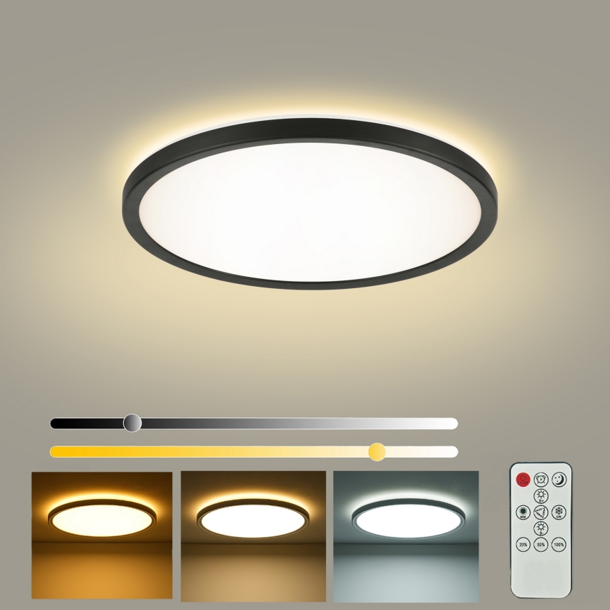 Brilagi - LED zatemnljivo stropno svetilo ULTRA SLIM LED/18W/230V 2700-6500K premera 30 cm črno + daljinski upravljalnik