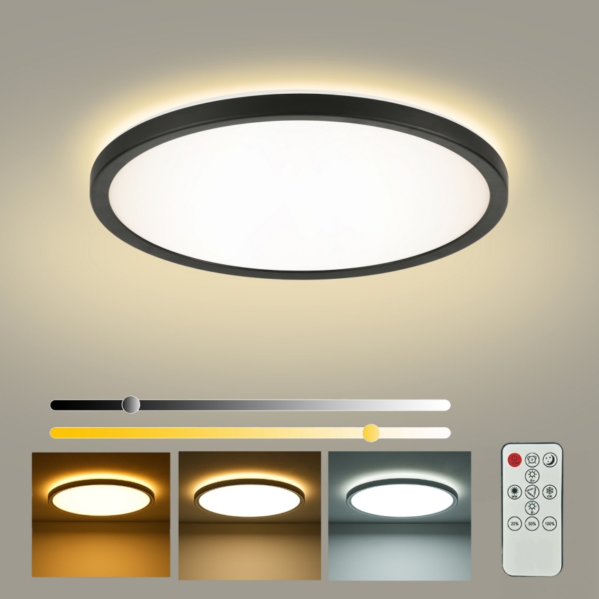 Brilagi - LED zatemnljivo stropno svetilo ULTRA SLIM LED/24W/230V 2700-6500K premera 42 cm črno + daljinski upravljalnik