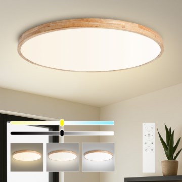 Brilagi - LED zatemnljivo stropno svetilo WOODLINE LED/128W/230V 3000-6000K hrast, premer 100 cm + daljinski upravljalnik