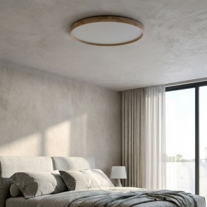 Brilagi - Zatemnjevalna LED stropna svetilka ALSON LED/72W/230V 3000-6500K hrast, premer 78 cm + daljinski upravljalnik