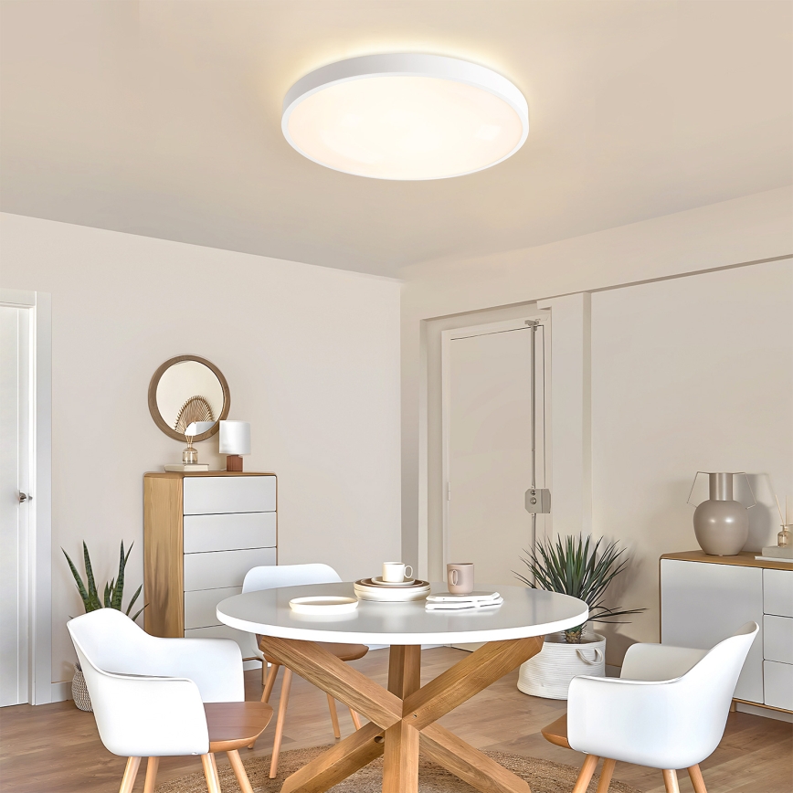 Brilagi - LED stropna svetilka z zatemnjevanjem GLASS POOL DOUBLE LED/60W/230V 3000-6000K 50 cm bela + daljinski upravljalnik