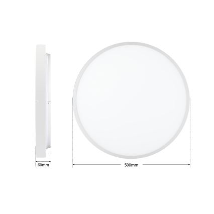 Brilagi - LED stropna svetilka z zatemnjevanjem GLASS POOL DOUBLE LED/60W/230V 3000-6000K 50 cm bela + daljinski upravljalnik