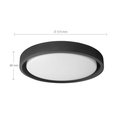 Brilagi - LED stropna svetilka z zatemnitvijo MATTEO LED/60W/230V 3000-6500K premer 51,5 cm črna + daljinski upravljalnik