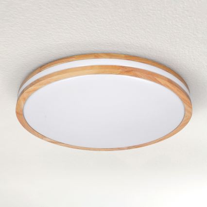 Brilagi - LED zatemnjevalna stropna svetilka MOLINA LED/72W/230V 3000-6500K hrast premer 78 cm + daljinski upravljalnik