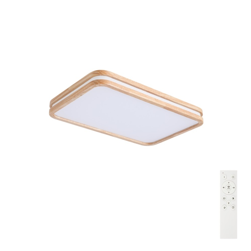 Brilagi - Zatemnjiva stropna LED svetilka MOLINA SQUARE LED/54W/230V 3000-6000K hrast 60x40 cm + daljinski upravljalnik