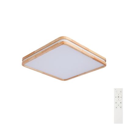 Brilagi - Zatemnjevalna LED stropna svetilka MOLINA SQUARE LED/80W/230V 3000-6000K hrast 60x60 cm + daljinski upravljalnik