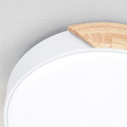 Brilagi - Zatemnjiva LED stropna svetilka PILANA LED/60W/230V 3000-6500K hrast/bela premer 60 cm + daljinski upravljalnik